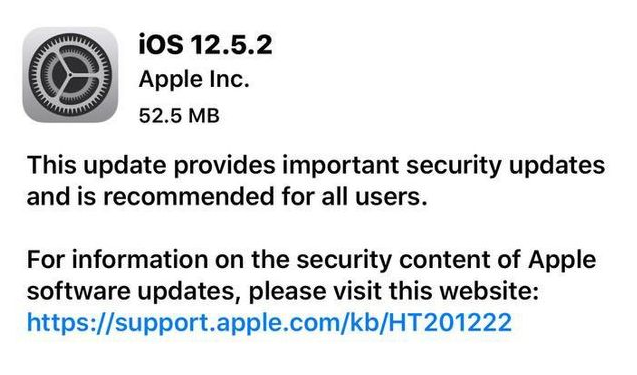 兰陵苹果手机维修分享iOS12.5.2发布，建议所有老苹果用户安装 